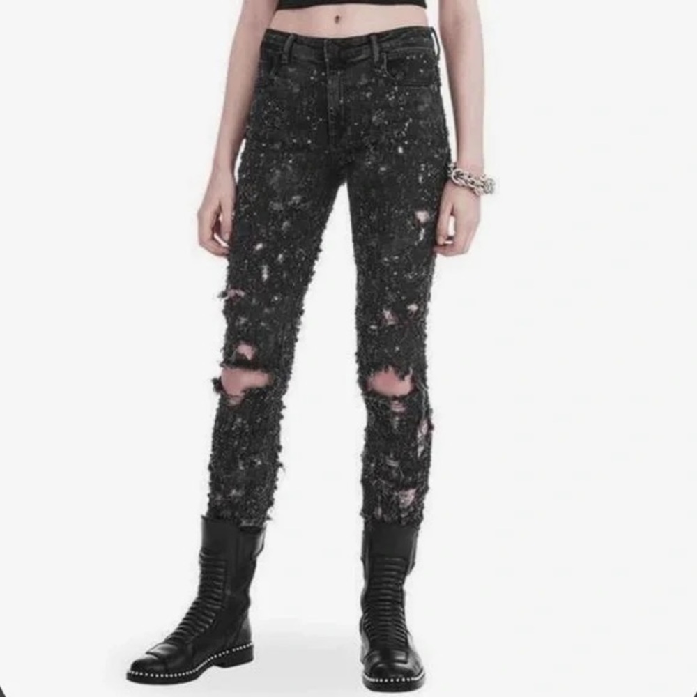 NWT Alexander Wang Denim X Alexander Wang Slim DESTROYED Jeans whiplash
